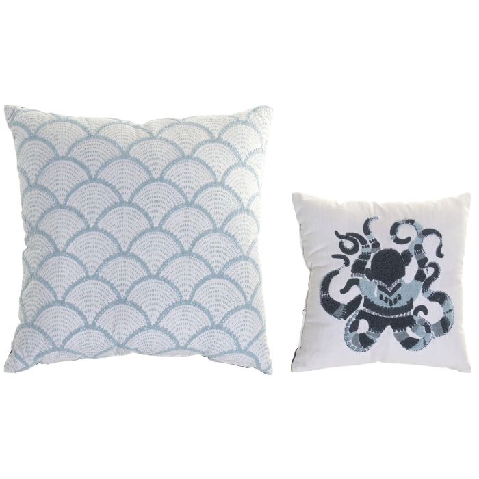 DKD Home Decor Cojin Atlantico Azul Blanco Algodon 50 x 50 x 10 cm Set de 2 DKD Home Decor Cojin Atlantico Azul Blanco Algodon 50 x 50 x 10 cm Set de 2