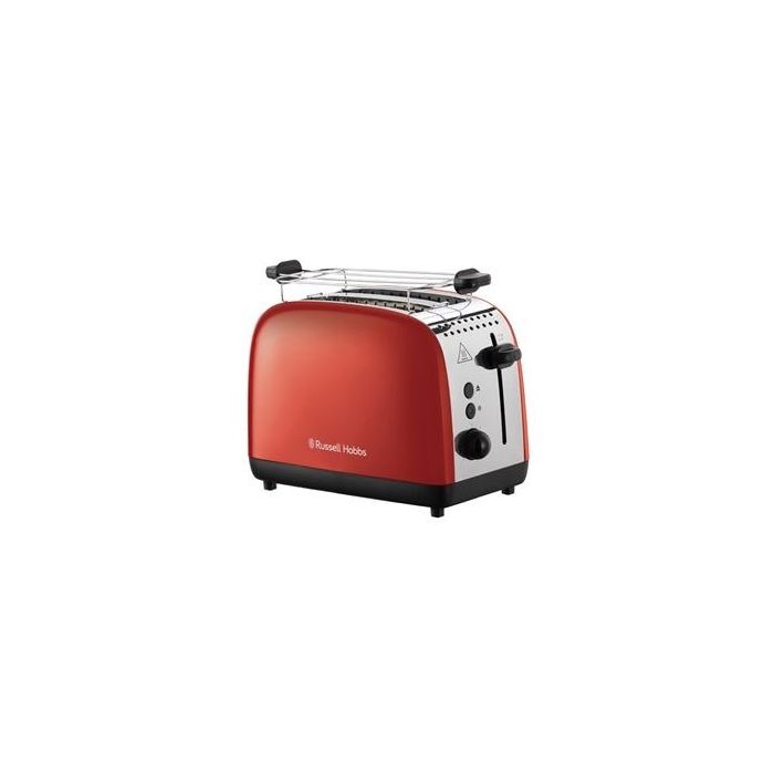 Russell Hobbs 26554-56 Tostador Colours Plus Rojo con Calientapanecillos y Tueste Rápido 3