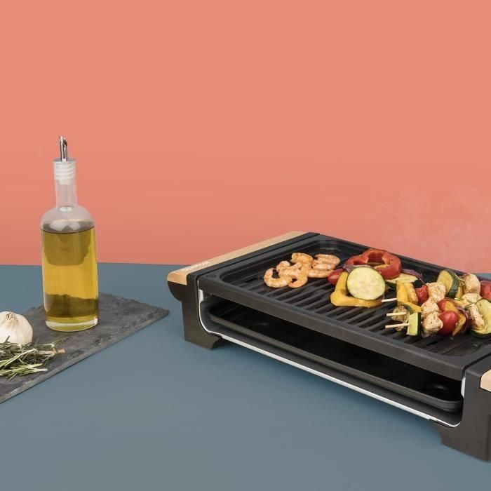 H.KoeNIG - RP320 - Parrilla 2 en 1 - Función para hornear y parrilla - 37 x 23 cm - Mangos de madera - 1300 W 4 H.KoeNIG - RP320 - Parrilla 2 en 1 - Función para hornear y parrilla - 37 x 23 cm - Mangos de madera - 1300 W 4