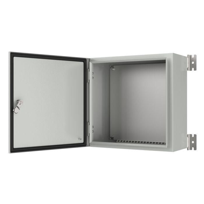 Lanview Wall-Box IP65 con placa de montaje, 400x400x200mm, resistente al agua y polvo, RAL7035 1