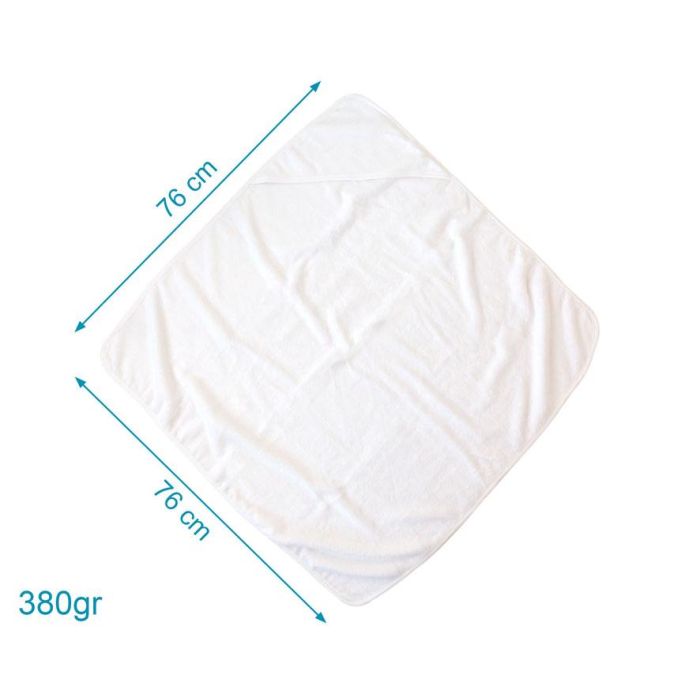 KioKids Toalla de Baño Bebé Bambú Ultra Suave con Capucha Termoclimática Oeko-Tex 76x76 cm Blanca 380 gr 3