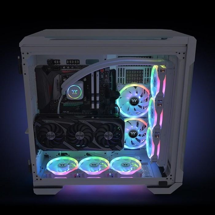 120mm Thermaltake SWAFAN 12 RGB Radiator Fan TT Premium Edition White 3 Pack 5 120mm Thermaltake SWAFAN 12 RGB Radiator Fan TT Premium Edition White 3 Pack 5