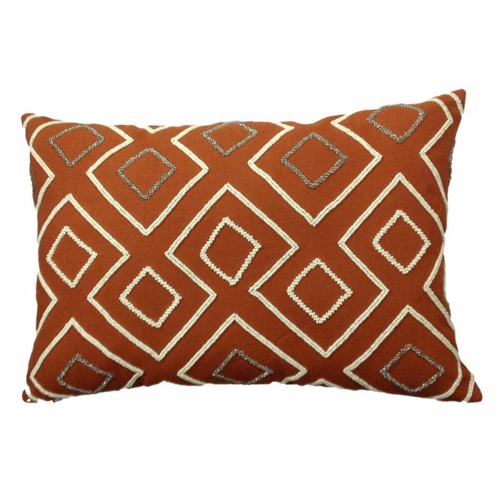 Funda de cojín DKD Home Decor 60 x 1 x 40 cm Terracota Geométrico Funda de cojín DKD Home Decor 60 x 1 x 40 cm Terracota Geométrico
