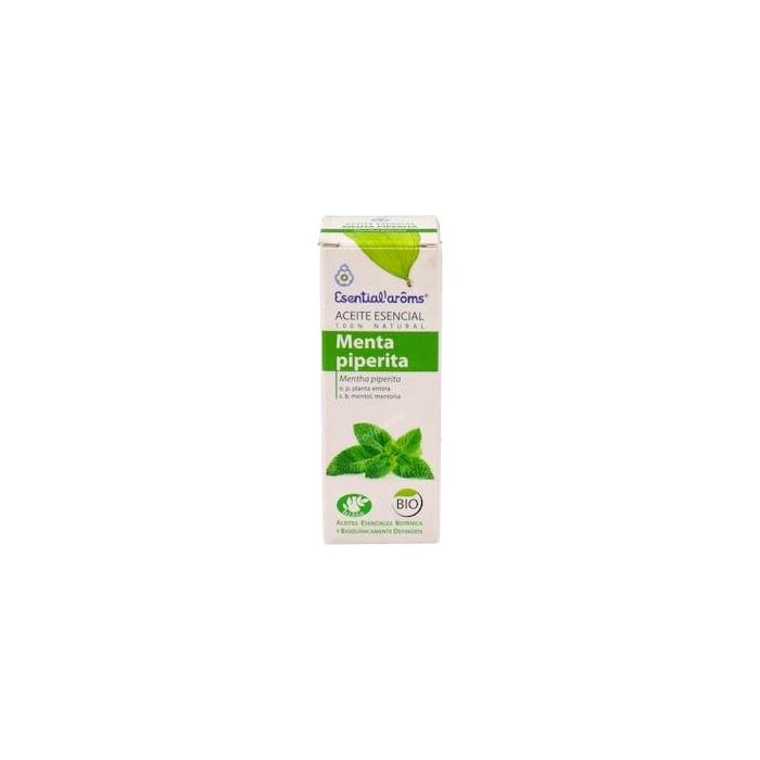 ESENTIAL AROMS Aceite Esencial Menta Piperita Bio 10ml - Alivia mareos y dolor de cabeza, estimulante, refrescante