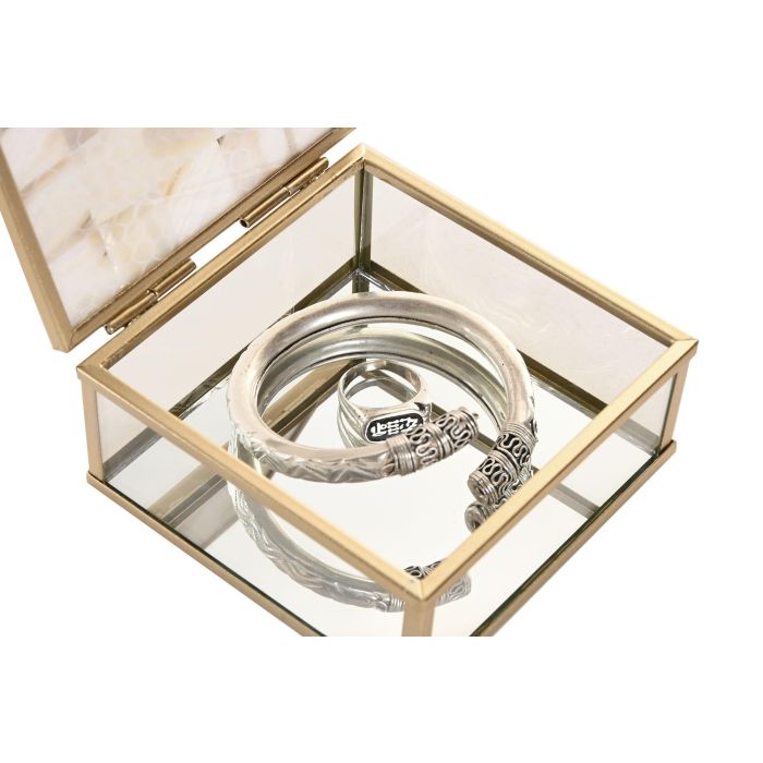Joyero Scandi DKD Home Decor Blanco Dorado 10 x 5 x 11 cm (4 Unidades) 3