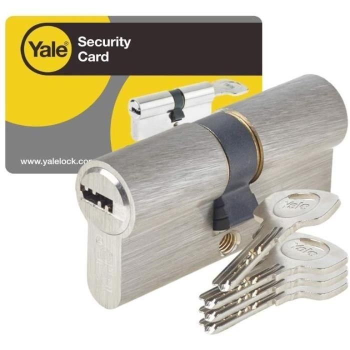 Cilindro de bloqueo liberable YALE - Para puerta de entrada / exterior - 6 pines - 4 llaves - 30 x 40 mm 1 Cilindro de bloqueo liberable YALE - Para puerta de entrada / exterior - 6 pines - 4 llaves - 30 x 40 mm 1