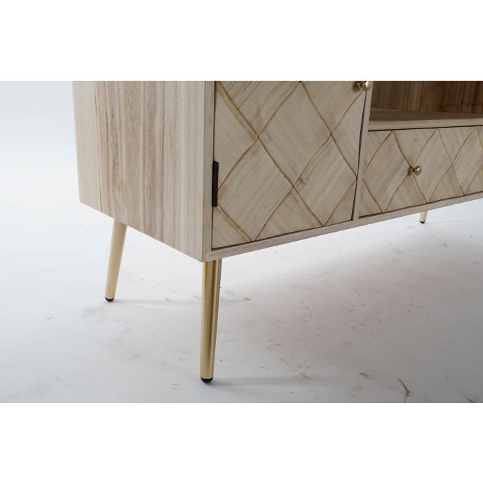 Mueble de TV DKD Home Decor 118 x 40 x 65 cm Metal Marrón claro Madera de Paulonia Pino 5