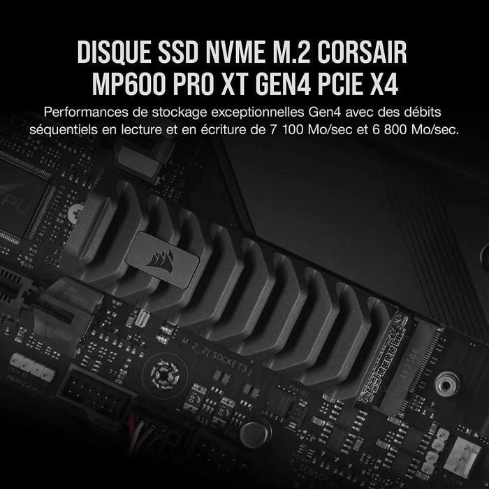 Unidad de estado sólido Corsair MP600 PRO XT - NVMe PCIe M.2 de 2 TB (CSSD-F2000GBMP600PXT) 1