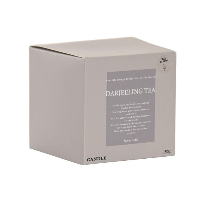 DKD Home Decor Vela Gris Oscuro 8 x 8 x 8 cm con Aroma Darjeeling de Cera y Cristal 2