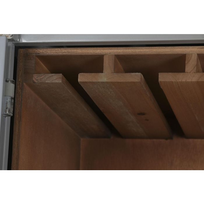 DKD Home Decor Botellero Vintage Gris Metal y MDF 41 x 157.5 x 76.5 cm 9