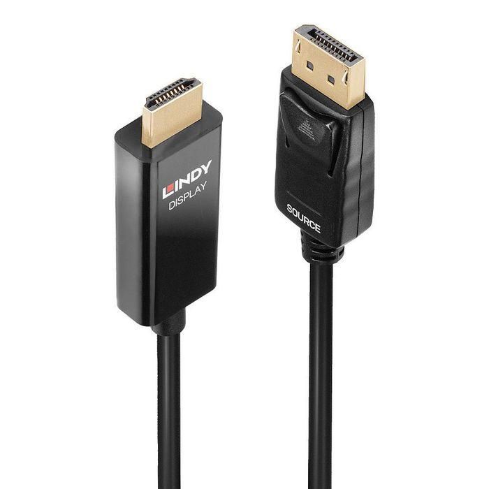 Lindy 2m Cable Activo DisplayPort a HDMI 4K@60Hz HDR con Chipset Integrado para PC, Portátiles y Gráficas DisplayPort, Alta Compatibilidad 0 Lindy 2m Cable Activo DisplayPort a HDMI 4K@60Hz HDR con Chipset Integrado para PC, Portátiles y Gráficas DisplayPort, Alta Compatibilidad 0