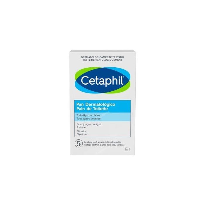 Cetaphil Pan Dermatológico Limpiador Facial para Piel Seca y Sensible. Hidratante, pH Neutro, No Obstruye Poros. 127g