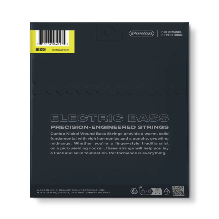 DUNLOP Juego Bajo Nickel 6 St. 30-130 Cuerdas para Bajo Eléctrico 1