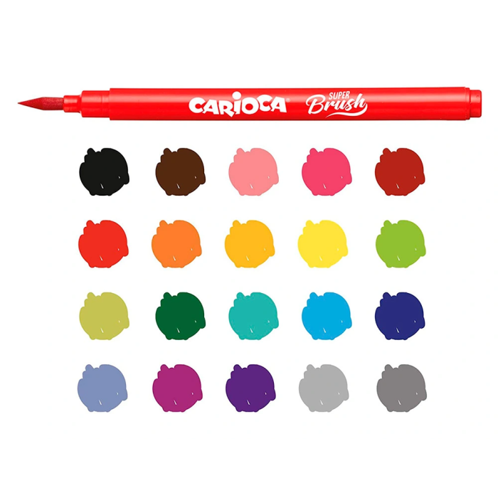 Carioca Rotulador Punta Pincel Lavable Caja 20 Unidades Colores Surtidos 3