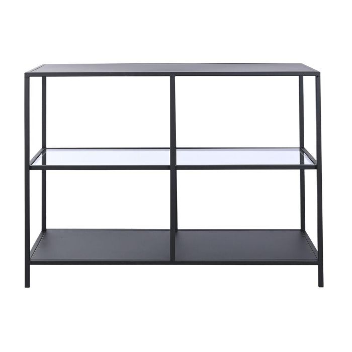 Consola DKD Home Decor Negro Metal Cristal 100 x 35 x 80 cm 1