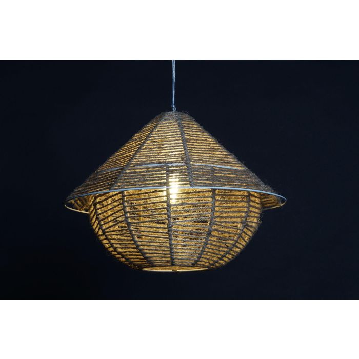 DKD Home Decor Lámpara de Techo Urban en Cuerda y Metal Blanco Marrón 38x27x38cm E27 50W Pack de 2 Unidades 1 DKD Home Decor Lámpara de Techo Urban en Cuerda y Metal Blanco Marrón 38x27x38cm E27 50W Pack de 2 Unidades 1