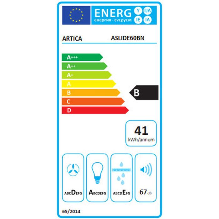 Campana Convencional Artica ASLIDE60BN Negro 1 Campana Convencional Artica ASLIDE60BN Negro 1