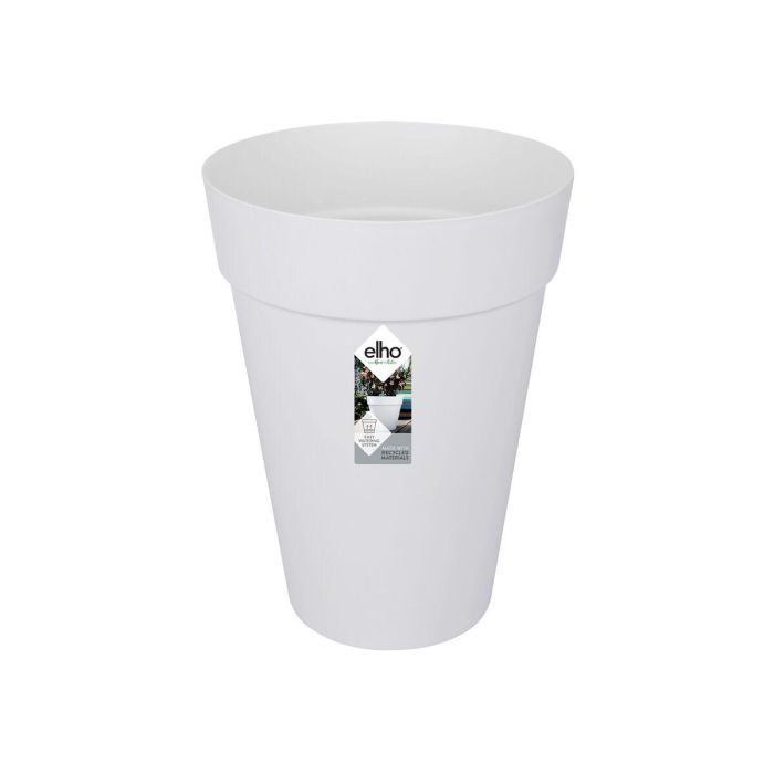 ELHO Loft Urban Maceta Redonda Alta con Depósito de Agua Integrado para Riego Autorregulado y Óptimo de Plantas, Ø 35 cm, Blanco 2