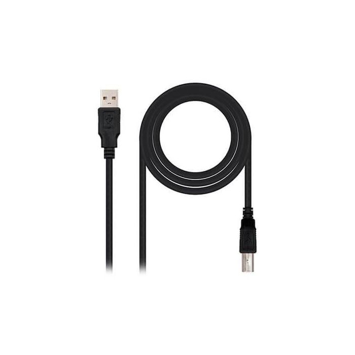 Nanocable 10.01.0102-BK Cable USB 2.0 para Impresora - USB A Macho a B Macho 1m Negro