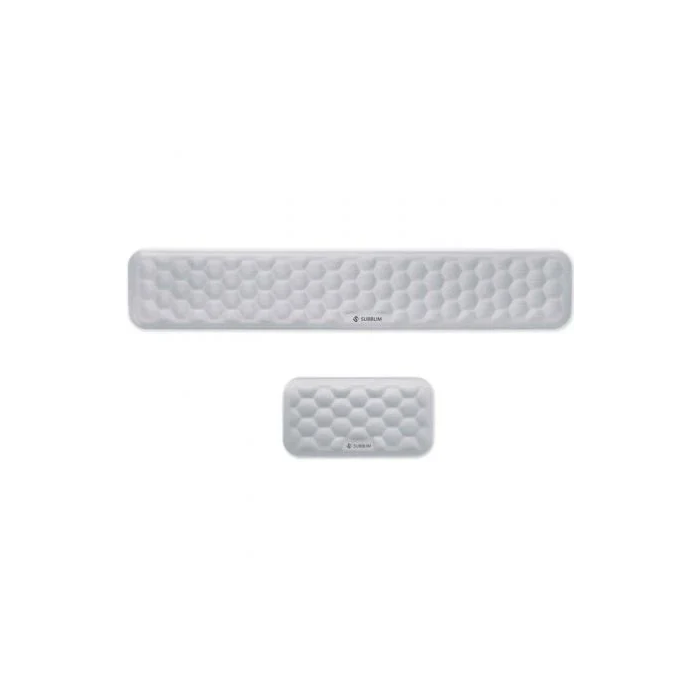 Subblim SUBMP-04E011 Pack Reposamuñecas Ergonómico Viscoelástico AirPadding para Teclado y Ratón, Transpirable, Base Antideslizante, Plateado