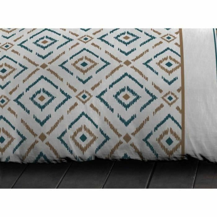 Home Linge Passion HOM3701393708302 Conjunto de Edredón Microfibra Ethno - Cubierta Nórdica 140x200 cm + Funda Almohada 63x63 cm - Azul Pato 1