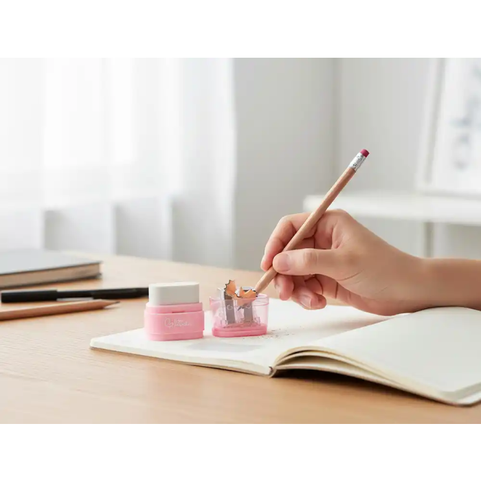 Liderpapel Goma de Borrar Rectangular con Protector Plástico y Sacapuntas 2 Usos Colores Surtidos 6