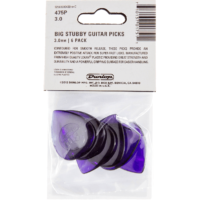 Pack 6 Púas Big Stubby® Nylon - 3,00 Mm 4 Pack 6 Púas Big Stubby® Nylon - 3,00 Mm 4