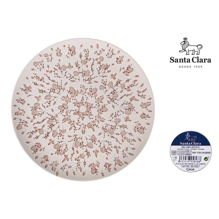 Bajo Plato Gaia Monaco 32.5 cm - Stoneware, lavavajillas y microondas - Santa Clara (6 Unidades) Bajo Plato Gaia Monaco 32.5 cm - Stoneware, lavavajillas y microondas - Santa Clara (6 Unidades)
