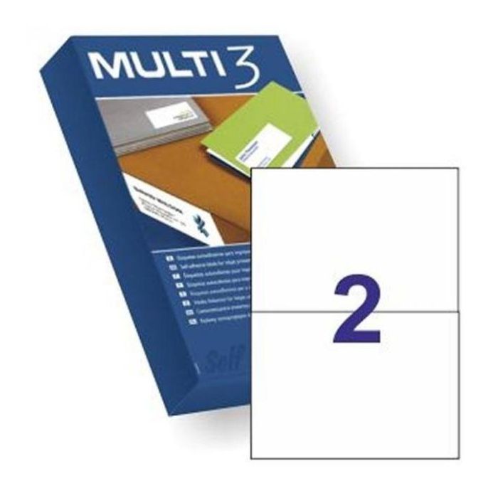 Multi-3 Etiquetas Adhesivas 210x148 mm Inkjet-Láser C-Rectos 2 X 500H Blanco Multi-3 Etiquetas Adhesivas 210x148 mm Inkjet-Láser C-Rectos 2 X 500H Blanco