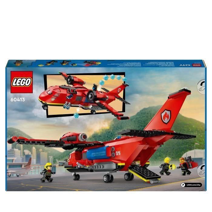 LEGO 60413 City Avión de Rescate de Bomberos Juguete con 3 Pilotos y Minifiguras 5