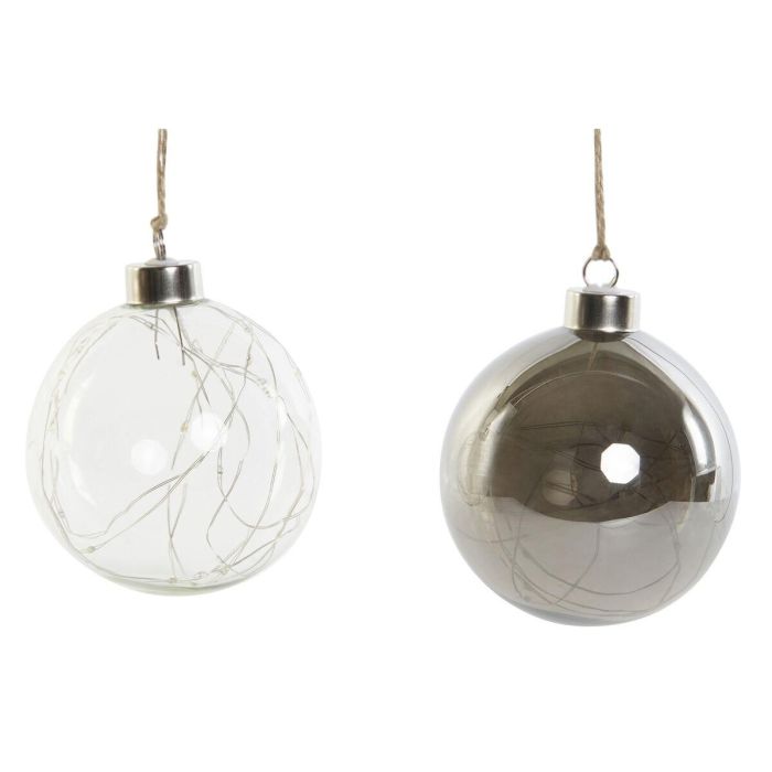 Decoracion Colgante Navidad Tradicional DKD Home Decor Transparente 10 x 10 x 10 cm (2 Unidades) 4 Decoracion Colgante Navidad Tradicional DKD Home Decor Transparente 10 x 10 x 10 cm (2 Unidades) 4