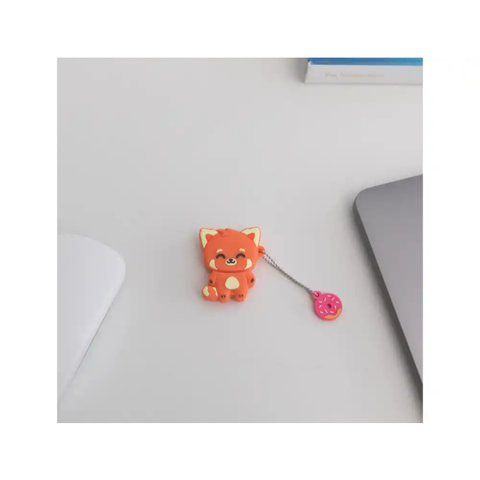 Mr. Wonderful Memoria USB 32GB Panda Rojo Llavero con Adaptador USB C 2