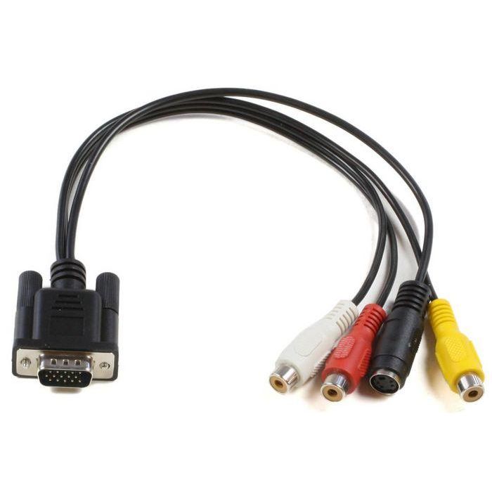 MicroConnect MONGGSV Adaptador VGA a S-Video y RCA, 0.3m