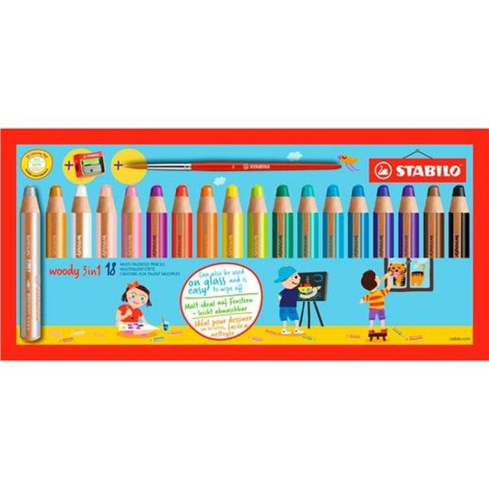 Lápices de colores Stabilo Multicolor 18 Piezas (2 Unidades) 1 Lápices de colores Stabilo Multicolor 18 Piezas (2 Unidades) 1