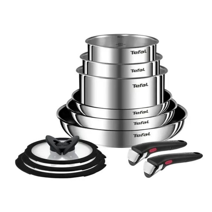 Batería de Cocina Tefal L897SB74 Negro Rojo Acero 11 Piezas 0 Batería de Cocina Tefal L897SB74 Negro Rojo Acero 11 Piezas 0