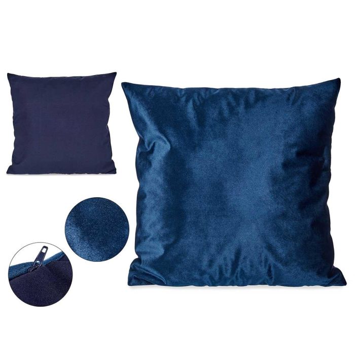 Cojín de terciopelo azul 45x45 cm - Giftdecor (8 Unidades) Cojín de terciopelo azul 45x45 cm - Giftdecor (8 Unidades)