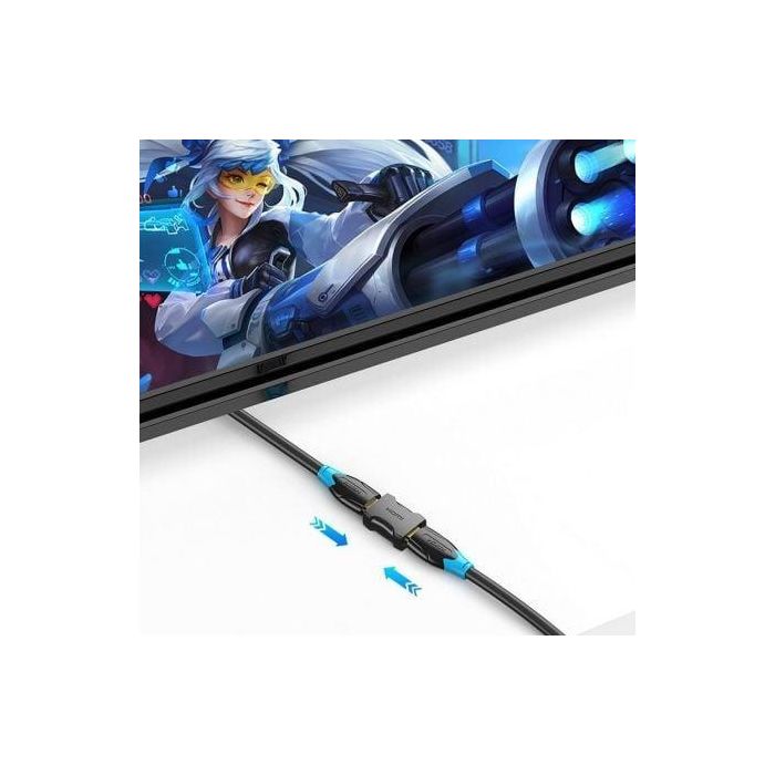 Vention AIRB0-2 Adaptador Conector HDMI 2.0 Hembra a Hembra 4K 60Hz. Acoplador Extensor de Cable HDMI Negro - Pack 2 Unidades 4