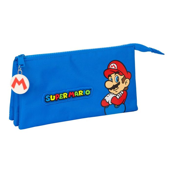 Portatodo Triple Super Mario Play Azul Rojo 22 x 12 x 3 cm