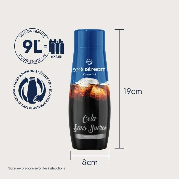 Sodastream Concentrado de COLA SIN AZÚCAR - 440ml (Pack x 6) SOD7290116748665 4