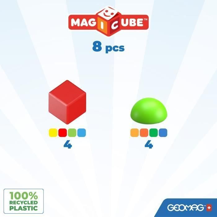 Bloques magnéticos - GEOMAG - Magicube 061 - 8 piezas - Apilables - Plástico reciclado 1 Bloques magnéticos - GEOMAG - Magicube 061 - 8 piezas - Apilables - Plástico reciclado 1