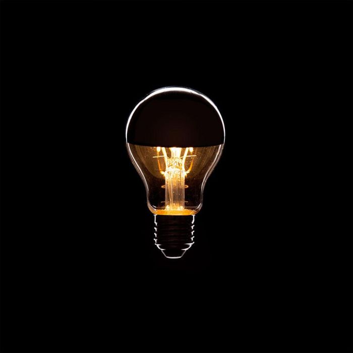 Bombilla LED E27 4W  273Lm 2000ºK Filamento A6 Reflector Plata 40.000H [WR-A60-SILVER-4W-WW 1