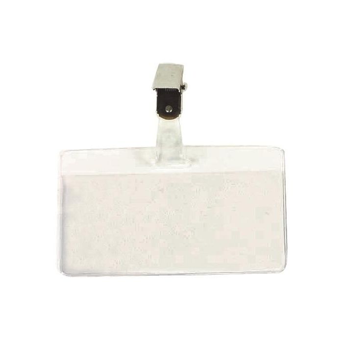 Funda Distintivo Iberplas Transparente Apaisada Con Pinza 53X100Mm Paquete De 100
