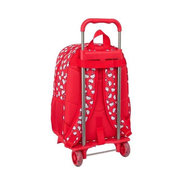Mochila Escolar con Ruedas Hello Kitty Iconic Blanco Rojo 33 x 42 x 14 cm 1