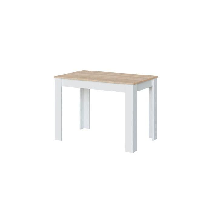 Mesa de Comedor LILIAN Blanco Marrón Madera 109 x 67 x 78 cm 3