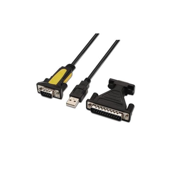 Aisens Conversor Usb A Serie Tipo A-M Rs232 Db9-M Db25-M Negro 1,8 M Aisens Conversor Usb A Serie Tipo A-M Rs232 Db9-M Db25-M Negro 1,8 M