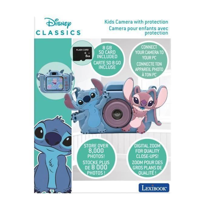 Lexibook Cámara de Fotos Digital Infantil Disney Stitch y Angel para Niños +3 Años DJ078D - Resistente a Caídas y Golpes Lexibook Cámara de Fotos Digital Infantil Disney Stitch y Angel para Niños +3 Años DJ078D - Resistente a Caídas y Golpes