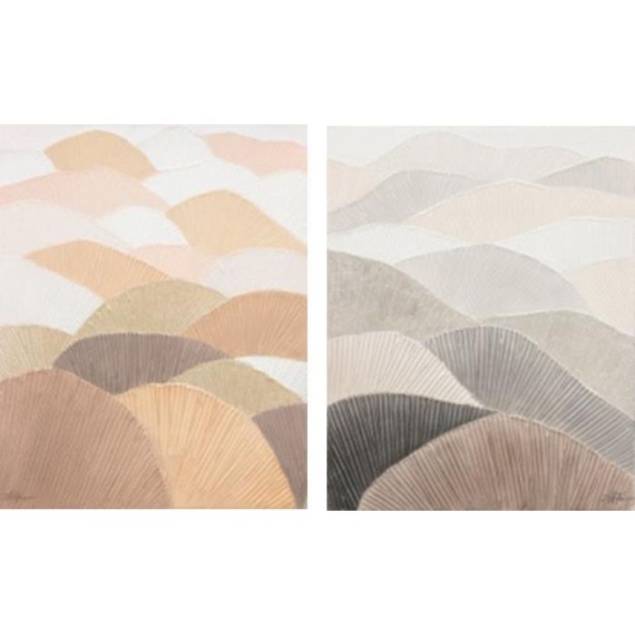 Cuadro Scandi DKD Home Decor Marron Gris 3.7 x 100 x 80 cm (2 Unidades)