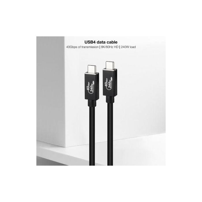 Cable USB 4.0 Nanocable 10.01.5001/ USB Tipo-C Macho - USB Tipo-C Macho/ Hasta 240W/ 40Gbps/ 1m/ Negro 1 Cable USB 4.0 Nanocable 10.01.5001/ USB Tipo-C Macho - USB Tipo-C Macho/ Hasta 240W/ 40Gbps/ 1m/ Negro 1