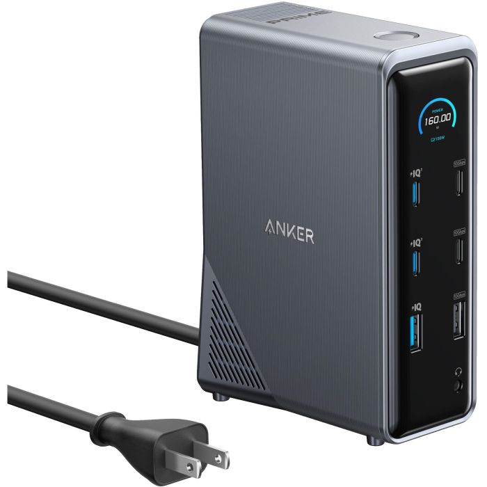 Anker Prime 14-en-1 Ladedock 160W, 2x USB-C 100W, 2x USB-C 10Gbit, 3x USB-A, 2x HDMI, Ethernet, Audio