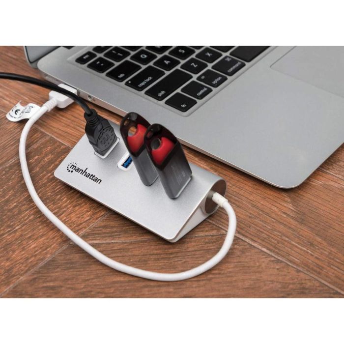 MANHATTAN Hub 4-Port 4xUSB3.0 Alu Strom: USB 4